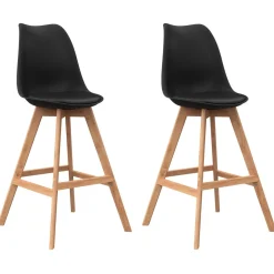 Barhocker AMELIA 2er Set schwarz