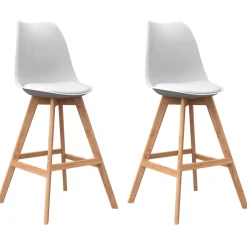 Barhocker AMELIA 2er Set weiss