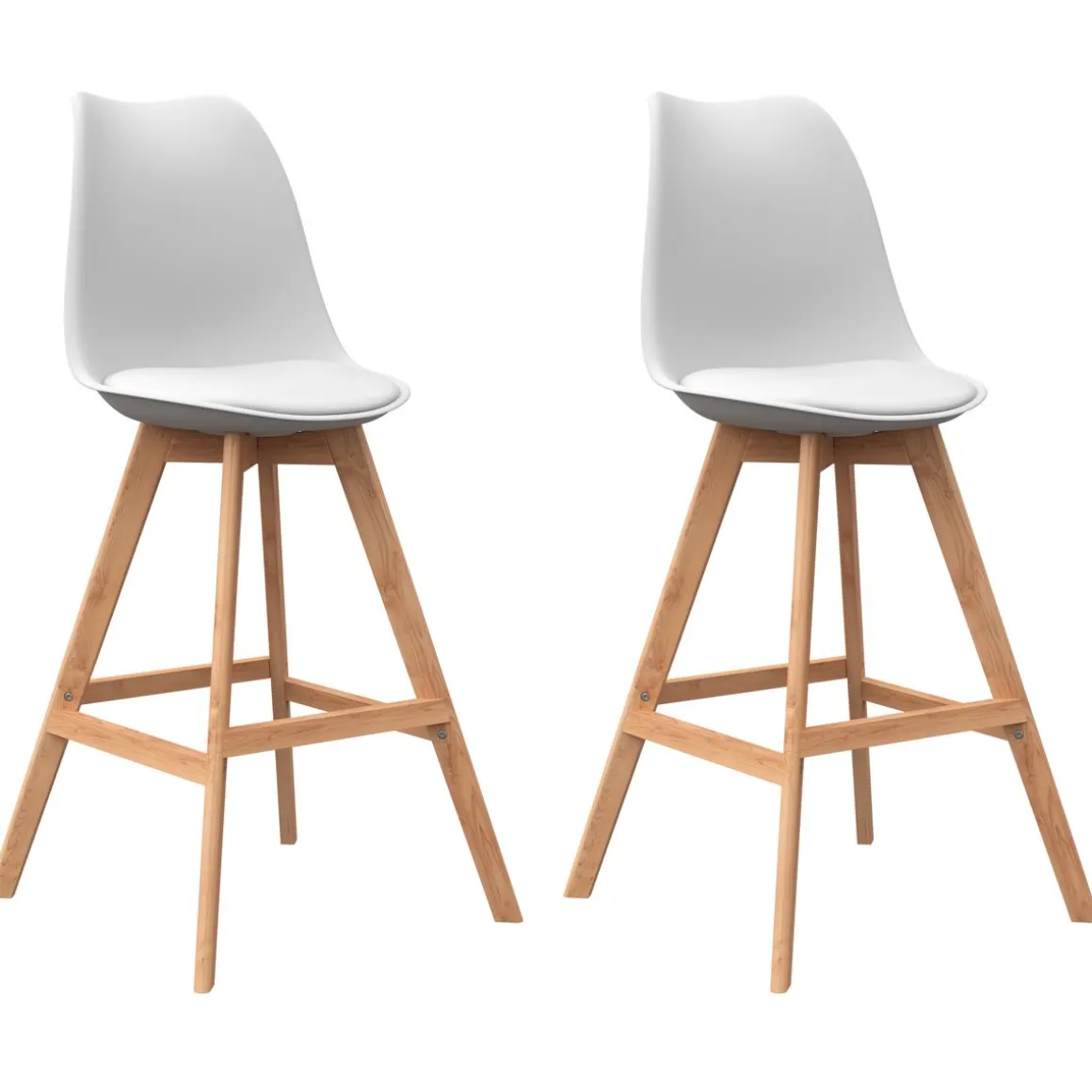 Barhocker AMELIA 2er Set weiss