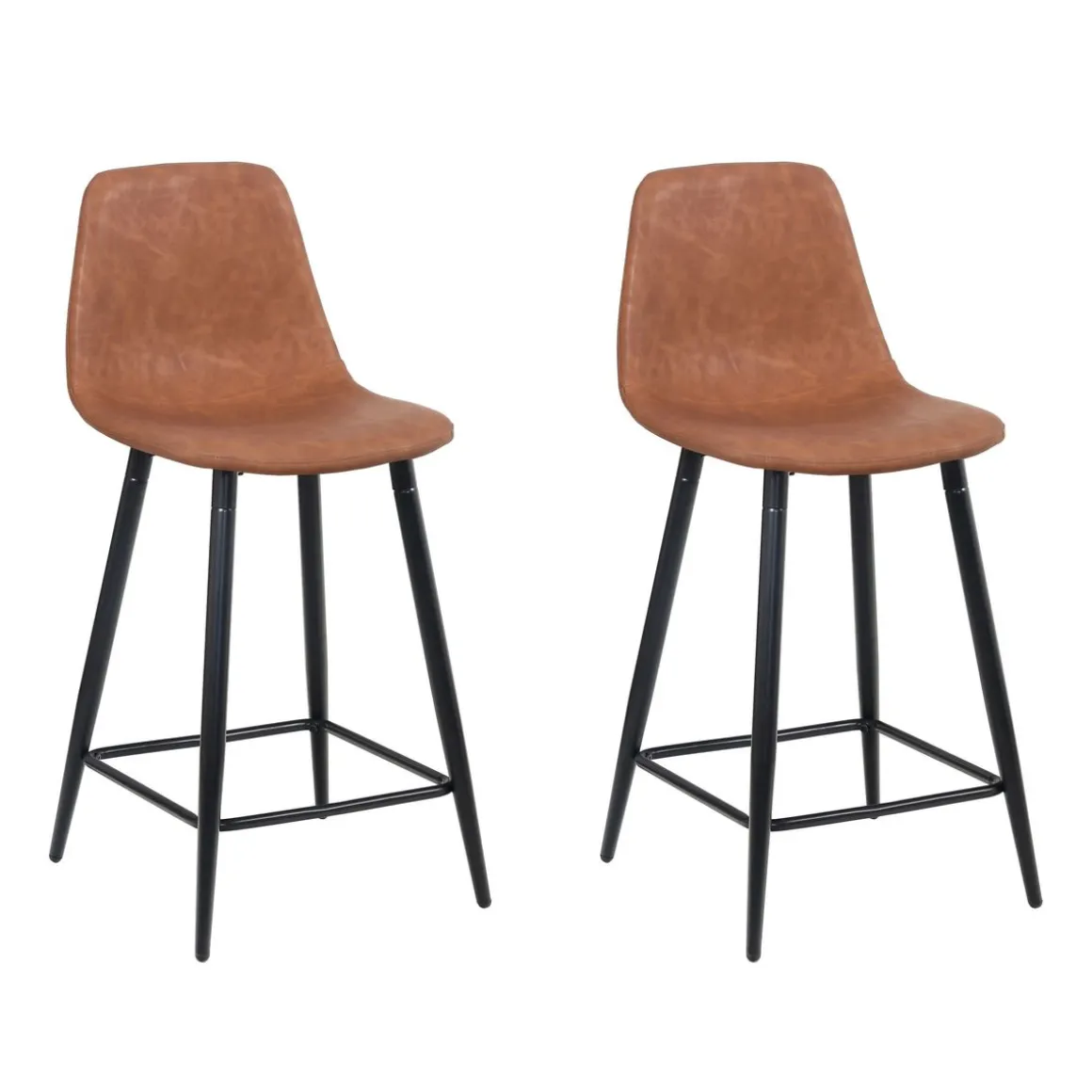 Barhocker DAVY 2er Set braun