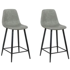 Barhocker DAVY 2er Set grau