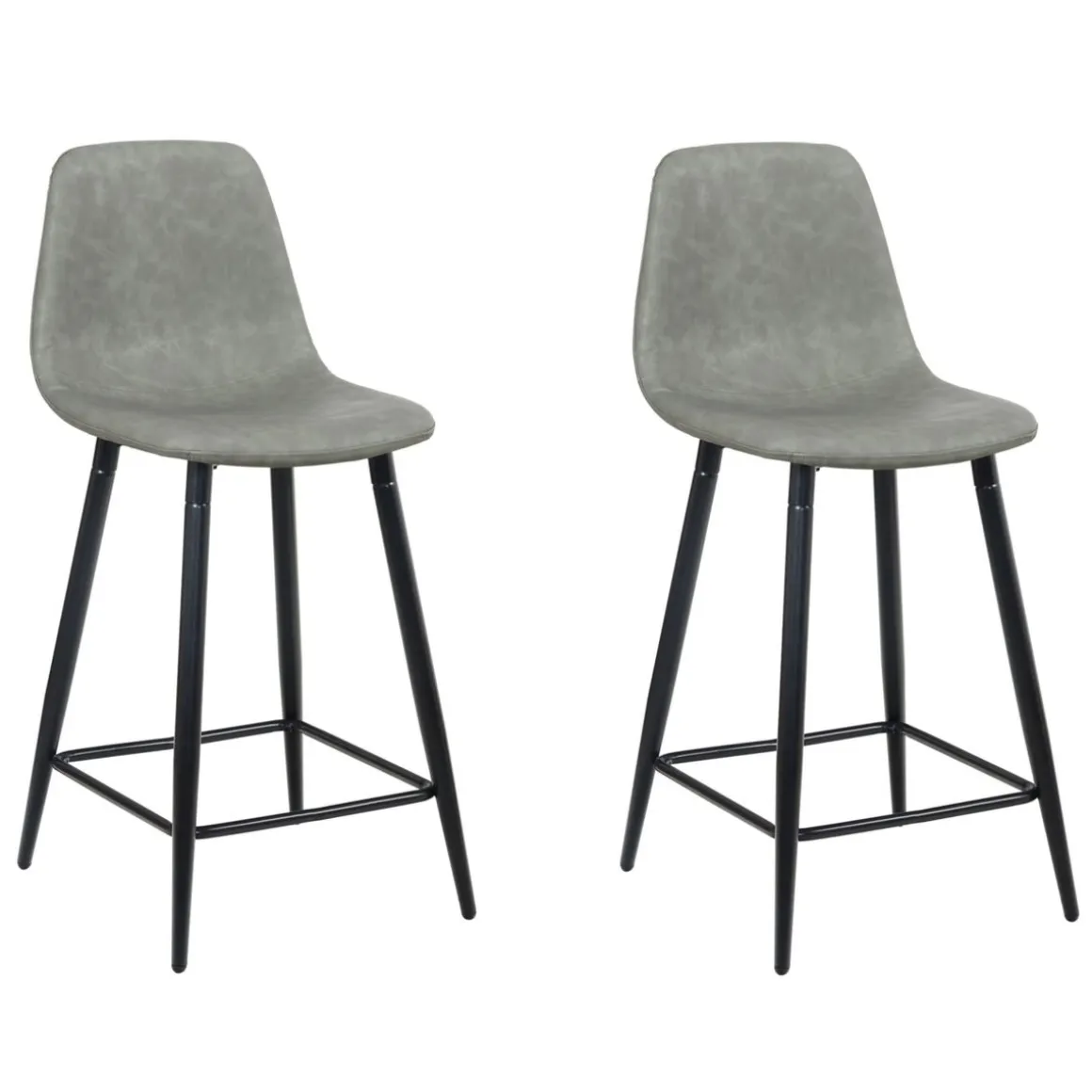 Barhocker DAVY 2er Set grau