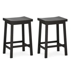 Barhocker Holz VELARI 2er Set schwarz