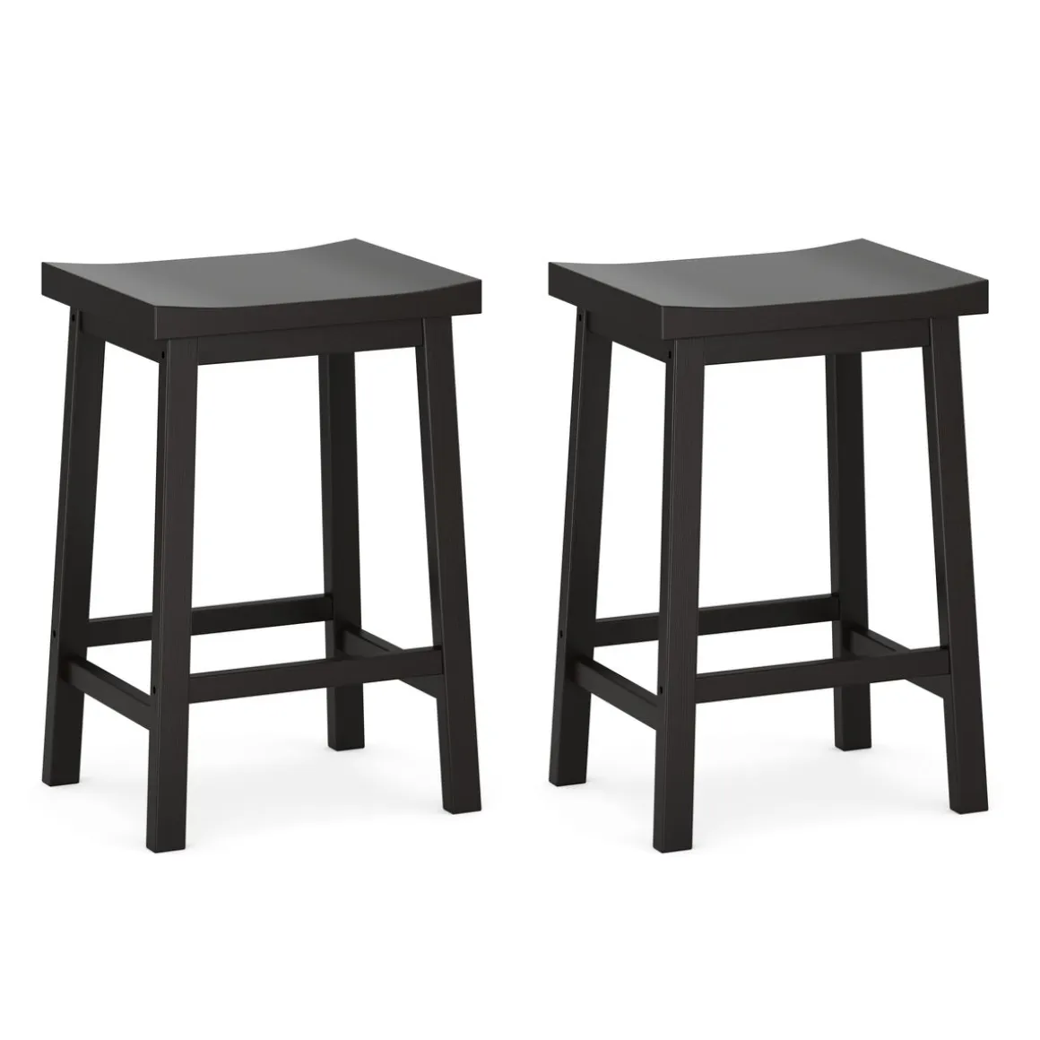 Barhocker Holz VELARI 2er Set schwarz