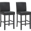 Barhocker Leder CORBY 2er Set schwarz
