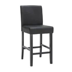 Barhocker Leder CORBY 2er Set schwarz