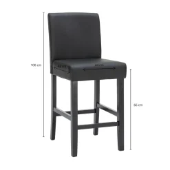 Barhocker Leder CORBY 2er Set schwarz