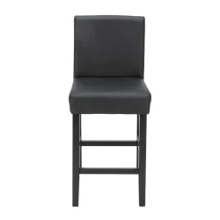 Barhocker Leder CORBY 2er Set schwarz