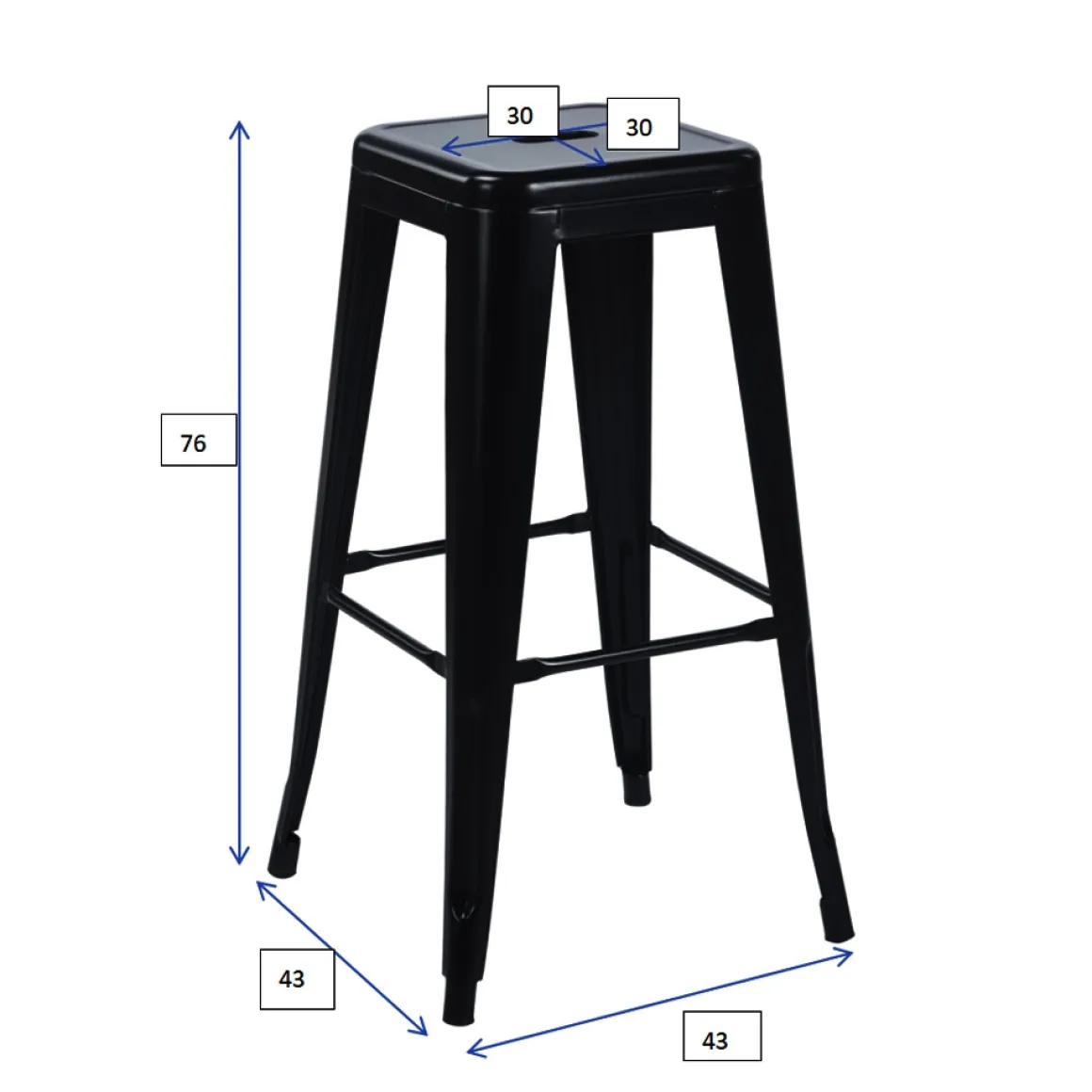Barhocker Metall METALLIX 2er Set schwarz | GONSER.CH