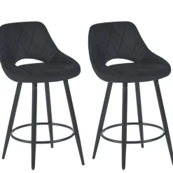 Barhocker Samt GORDON 2er Set anthrazit | GONSER.CH