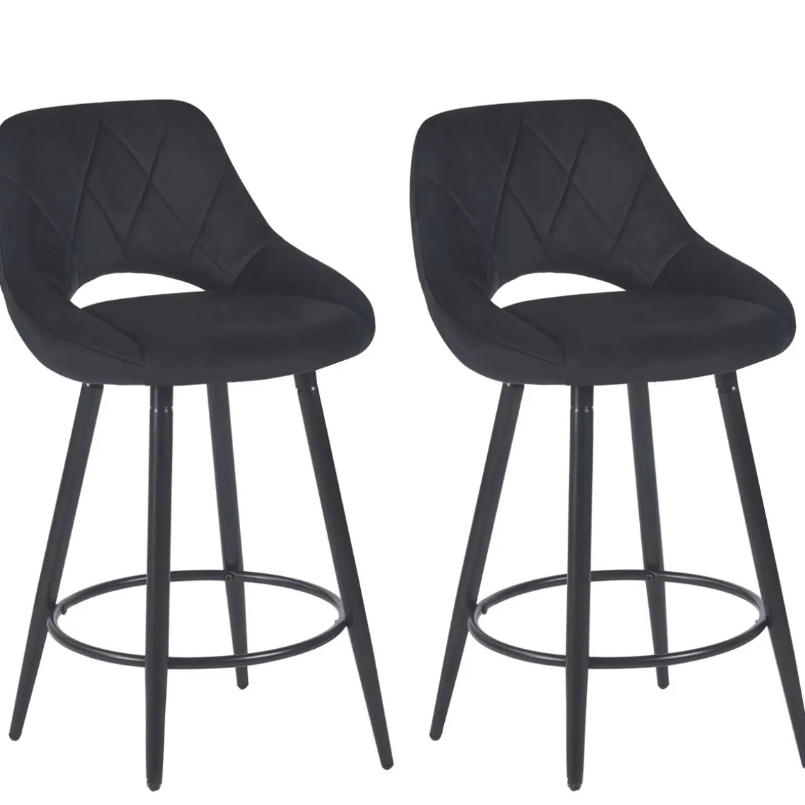 Barhocker Samt GORDON 2er Set anthrazit | GONSER.CH