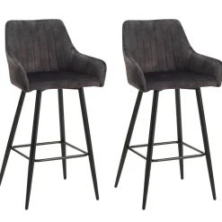 Barhocker Samt LEE 2er Set anthrazit