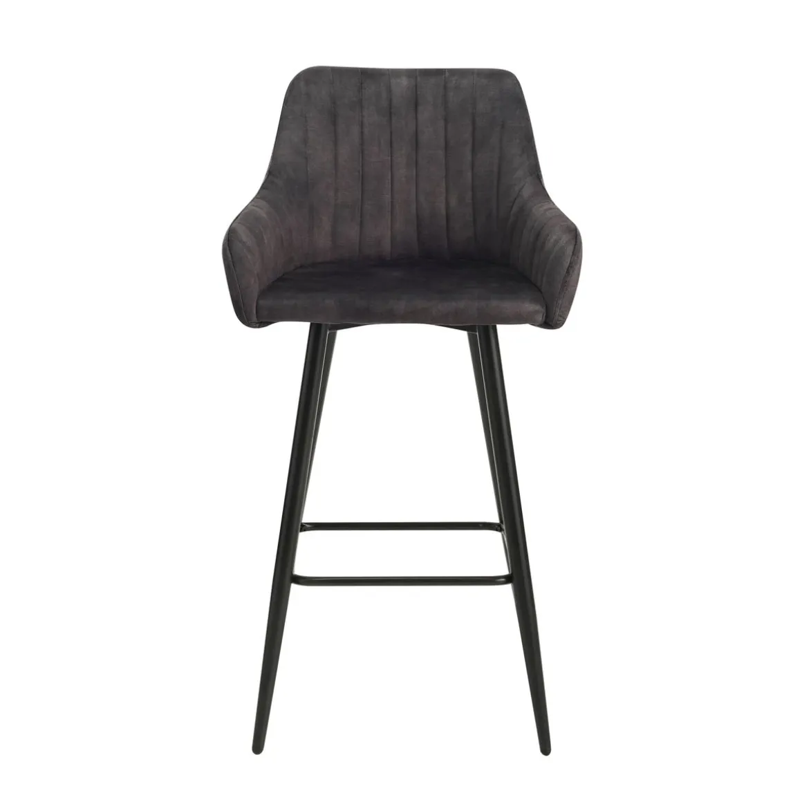 Barhocker Samt LEE 2er Set anthrazit