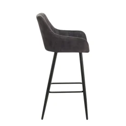 Barhocker Samt LEE 2er Set anthrazit