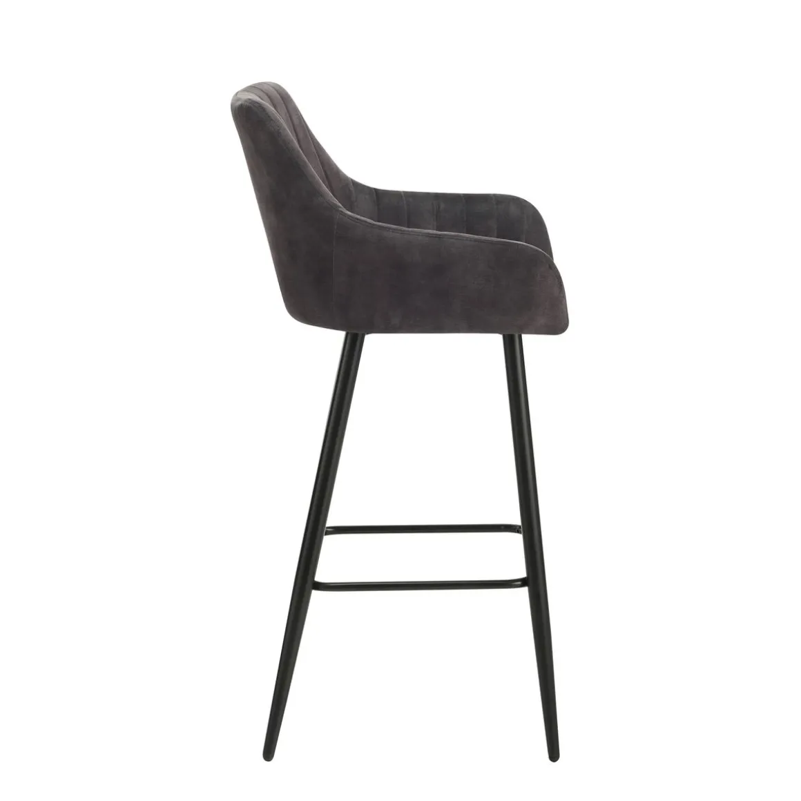Barhocker Samt LEE 2er Set anthrazit
