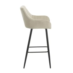 Barhocker Samt LEE 2er Set beige | GONSER.CH