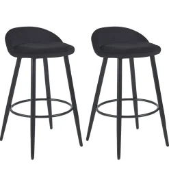 Barhocker Samt ROMY 2er Set schwarz | GONSER.CH