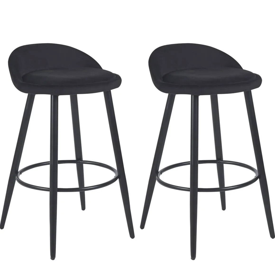 Barhocker Samt ROMY 2er Set schwarz | GONSER.CH