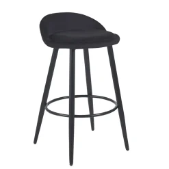 Barhocker Samt ROMY 2er Set schwarz | GONSER.CH