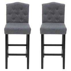 Barhocker WADE 2er Set anthrazit/schwarz