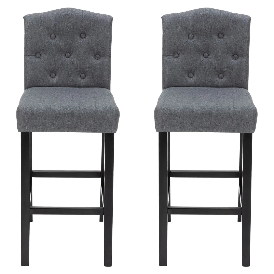 Barhocker WADE 2er Set anthrazit/schwarz