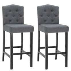 Barhocker WADE 2er Set anthrazit/schwarz