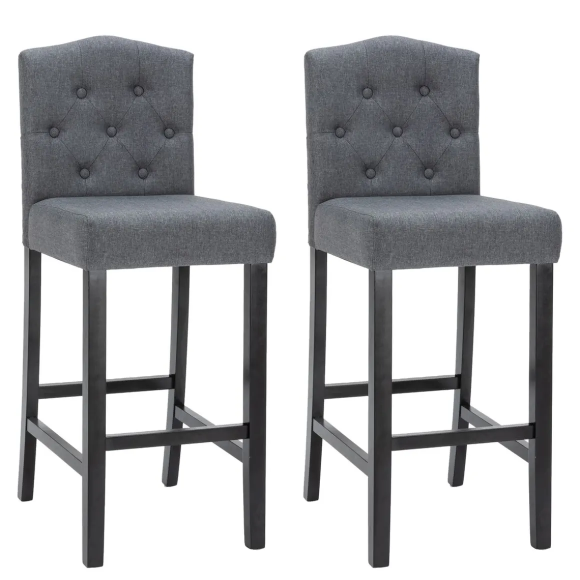 Barhocker WADE 2er Set anthrazit/schwarz