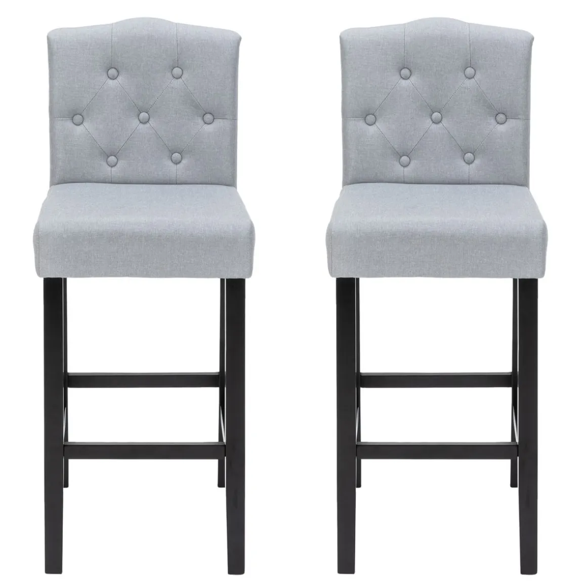 Barhocker WADE 2er Set grau/schwarz
