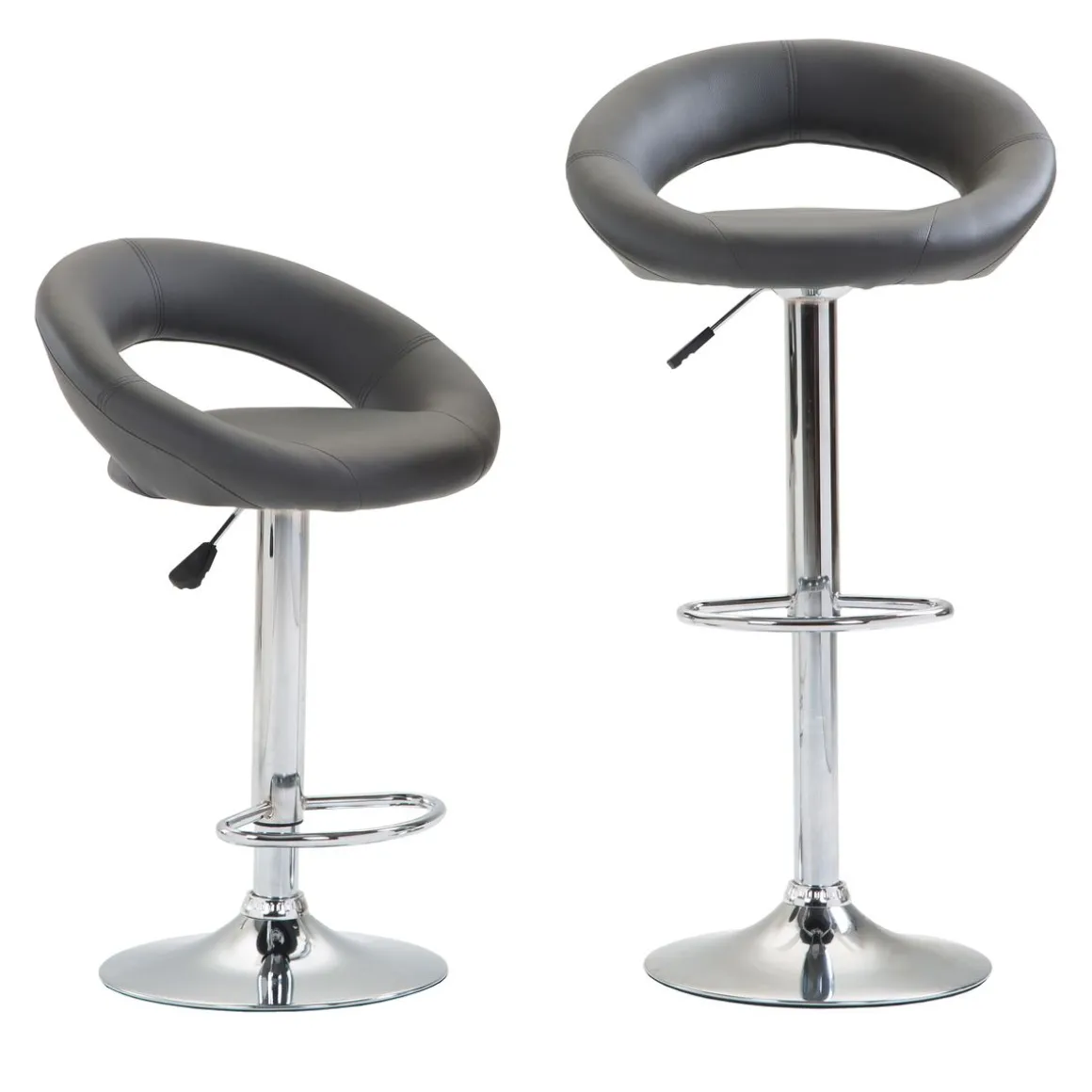 Barhocker WANDA 2er Set anthrazit