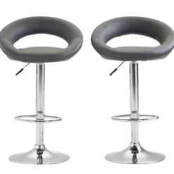 Barhocker WANDA 2er Set anthrazit