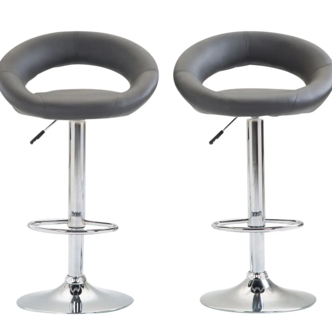Barhocker WANDA 2er Set anthrazit
