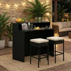 Bartheke Rattan TROPEA schwarz