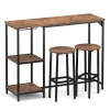 Bartisch mit Barhocker Set Vintage BONITA 120 x 40 x 91 cm