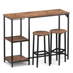 Bartisch mit Barhocker Set Vintage BONITA 120 x 40 x 91 cm
