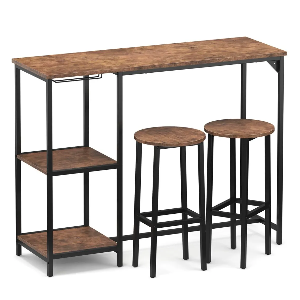 Bartisch mit Barhocker Set Vintage BONITA 120 x 40 x 91 cm