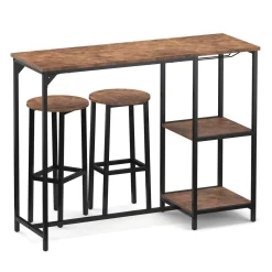 Bartisch mit Barhocker Set Vintage BONITA 120 x 40 x 91 cm