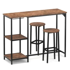Bartisch mit Barhocker Set Vintage BONITA 120 x 40 x 91 cm