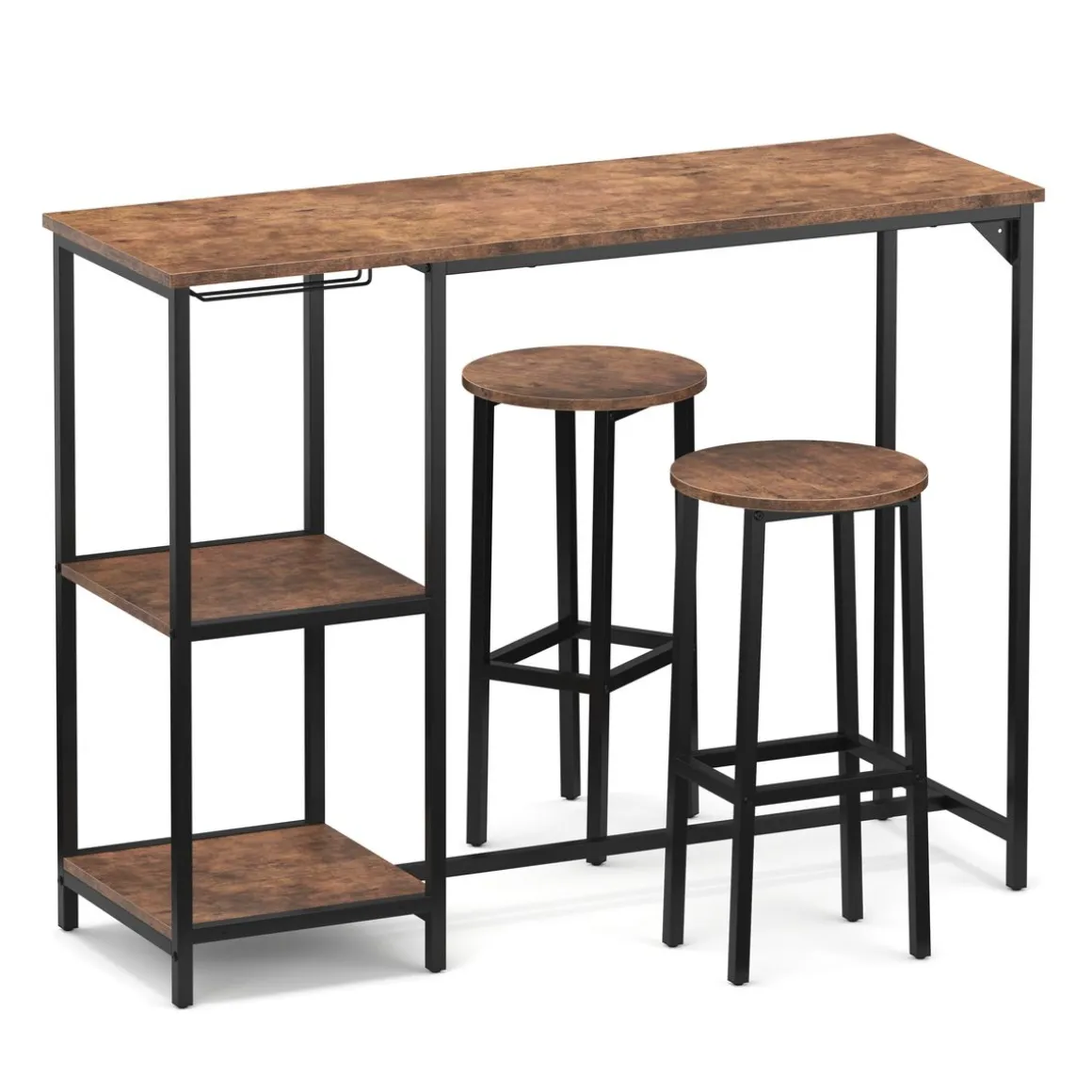 Bartisch mit Barhocker Set Vintage BONITA 120 x 40 x 91 cm