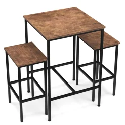 Bartisch mit Barhocker Set Vintage BONITA 60 x 60 x 90 cm