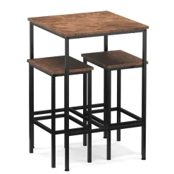 Bartisch mit Barhocker Set Vintage BONITA 60 x 60 x 90 cm