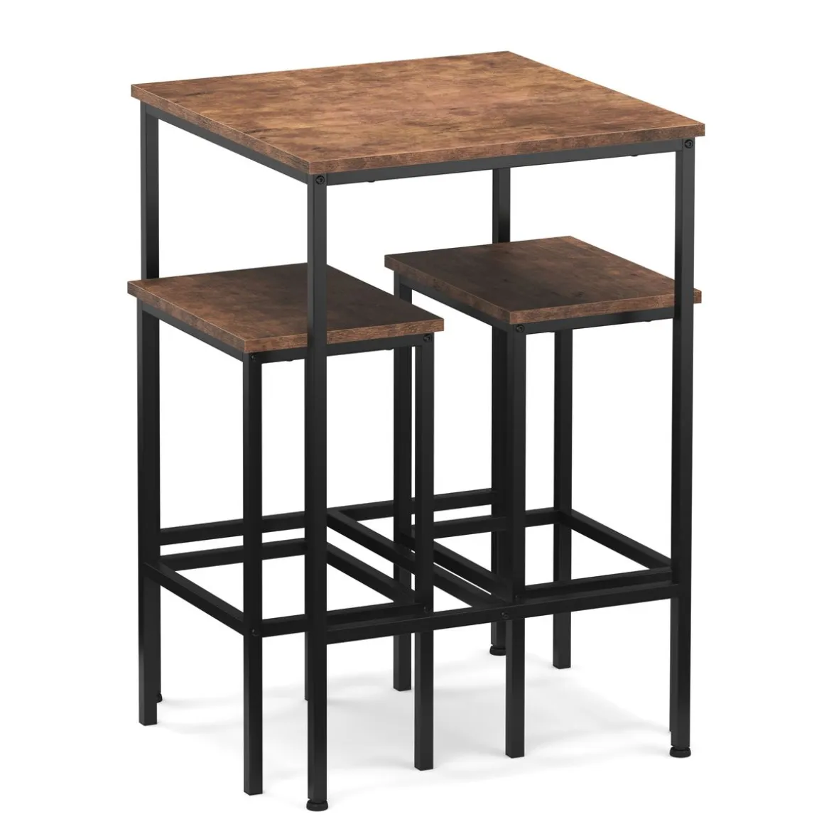 Bartisch mit Barhocker Set Vintage BONITA 60 x 60 x 90 cm