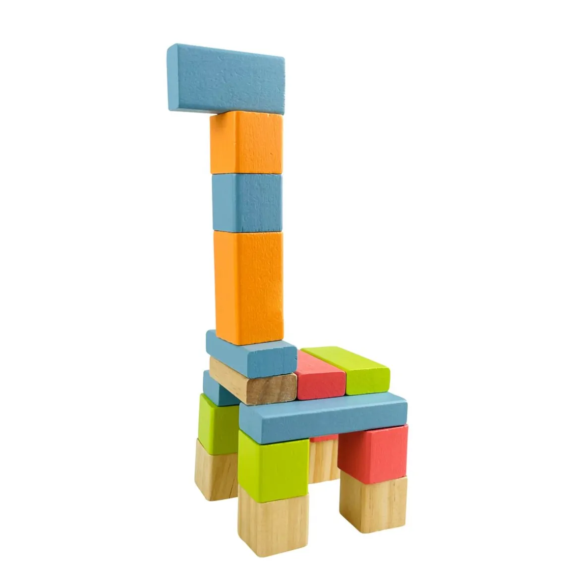 Baustein Holz Set 50-teilig bunt
