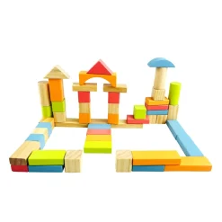 Baustein Holz Set 50-teilig bunt