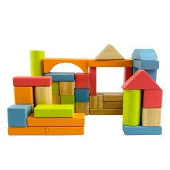Baustein Holz Set 50-teilig bunt