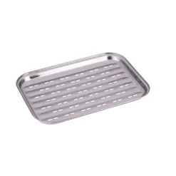 BBQ Grillplatte Edelstahl 34.5 x 24.5 cm silber