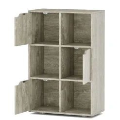 Bücherregal BROOKS 6 Fächer 60 x 91 cm braun