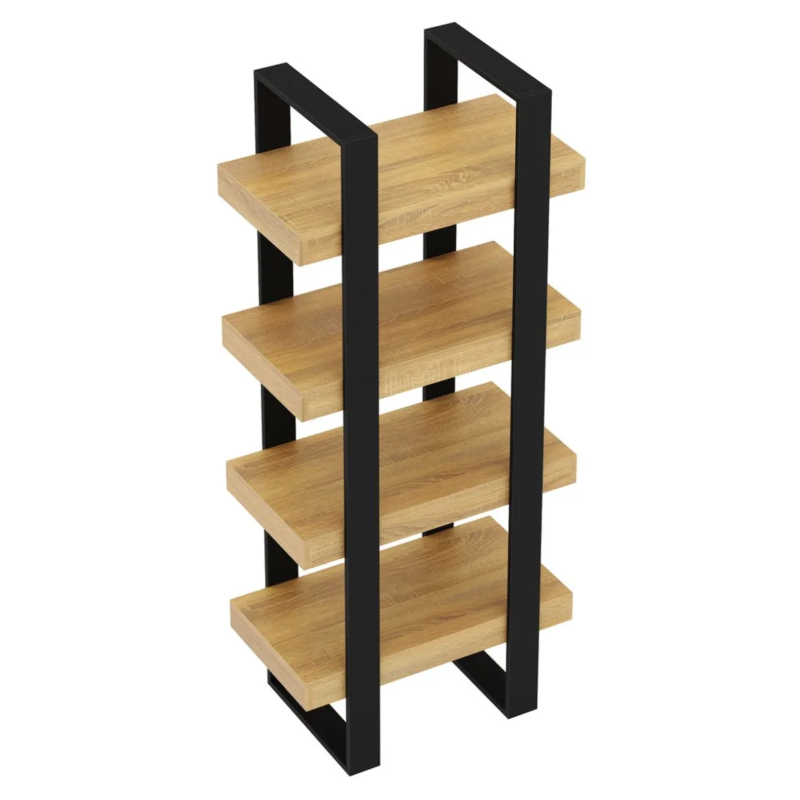 Bücherregal CHELSEA 70 x 160 cm hellbraun/schwarz