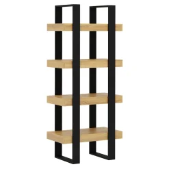Bücherregal CHELSEA 70 x 160 cm hellbraun/schwarz