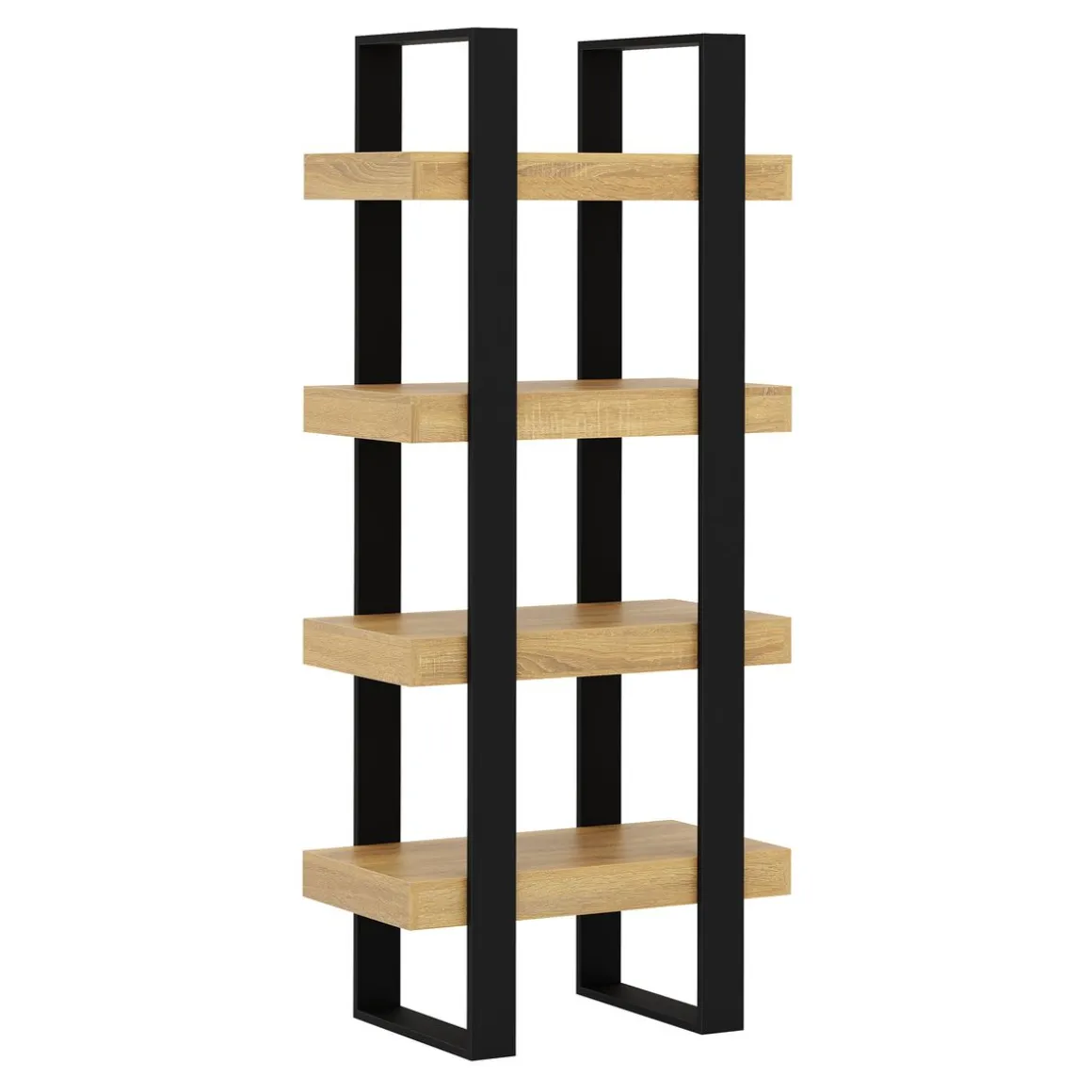 Bücherregal CHELSEA 70 x 160 cm hellbraun/schwarz