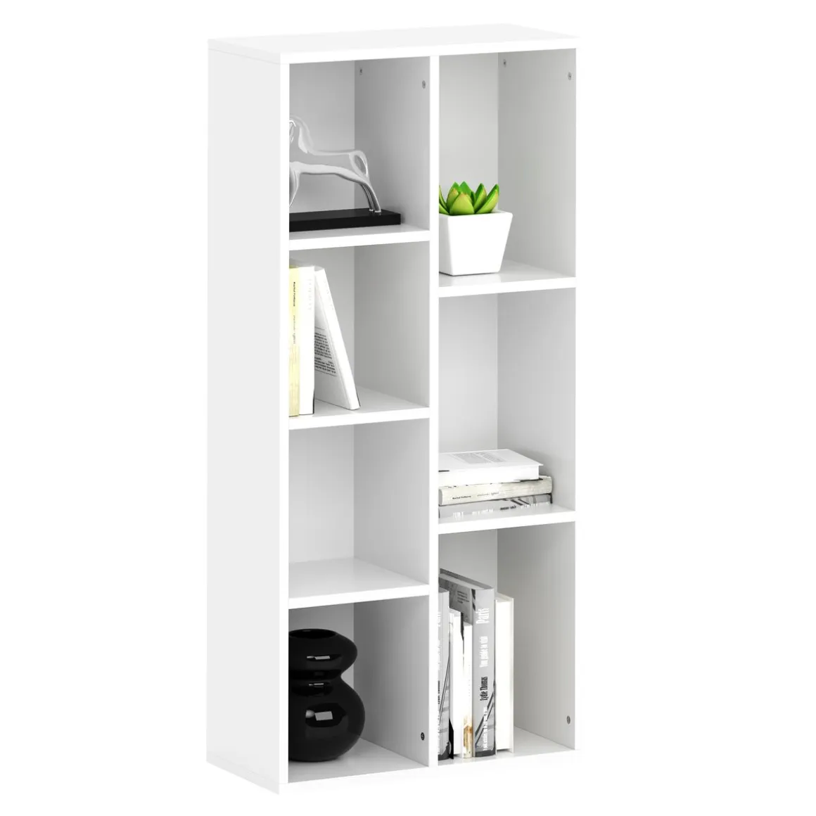 Bücherregal CYNTHIA 7 Fächer 50 x 106 cm weiss